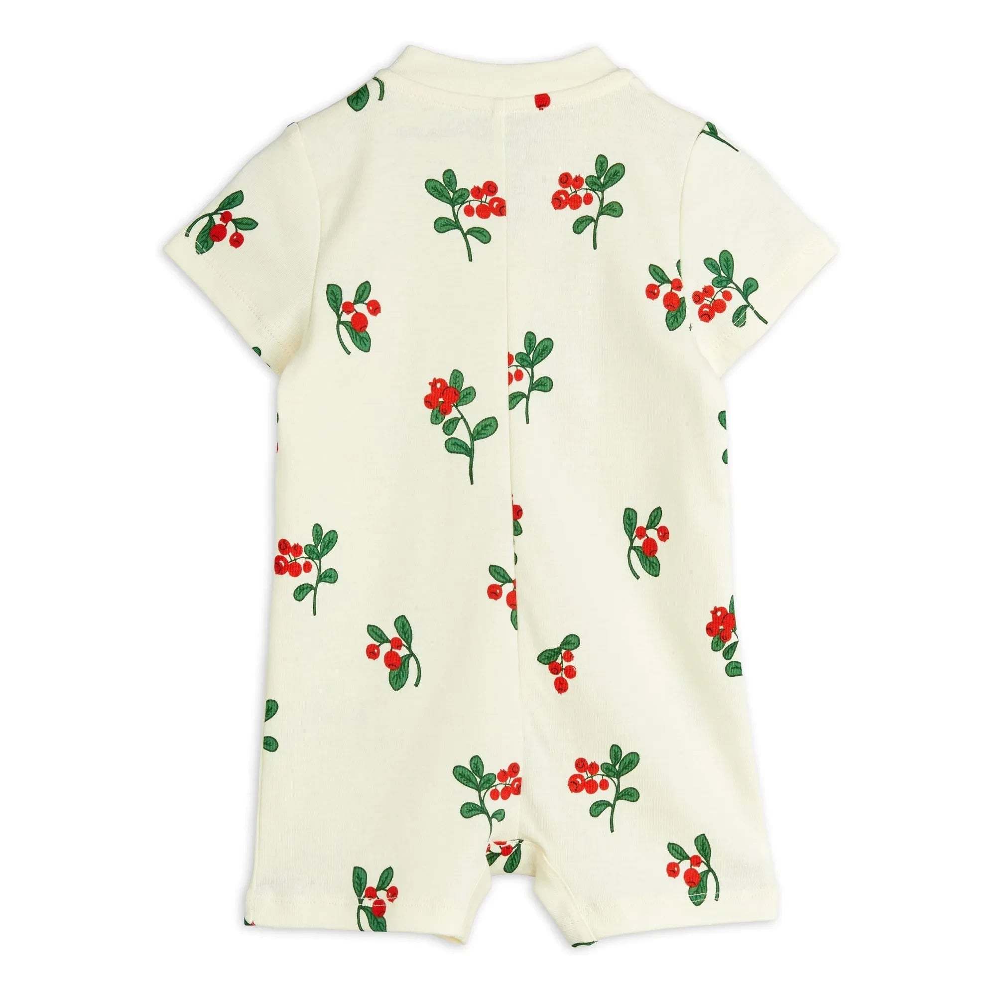 Mini Rodini - Organic Cotton Floral Print Romper | Ecru