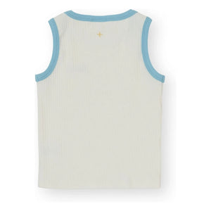Goldie + Ace - Contrast Ribbed Tank Top | White