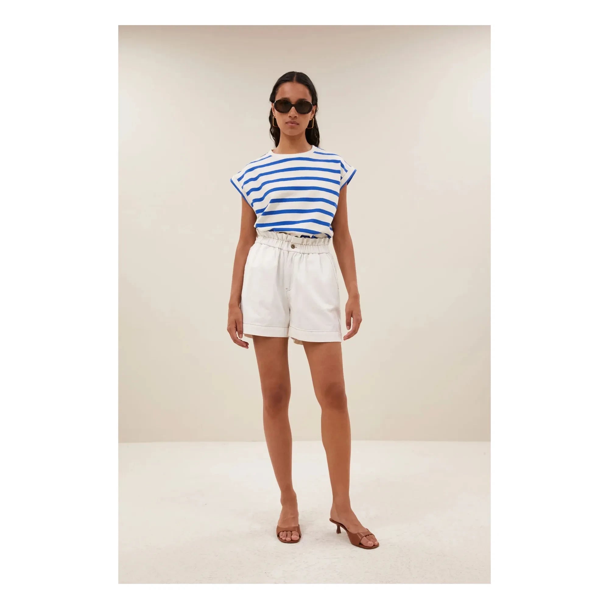 By Bar - Cotton Linen Shorts | White