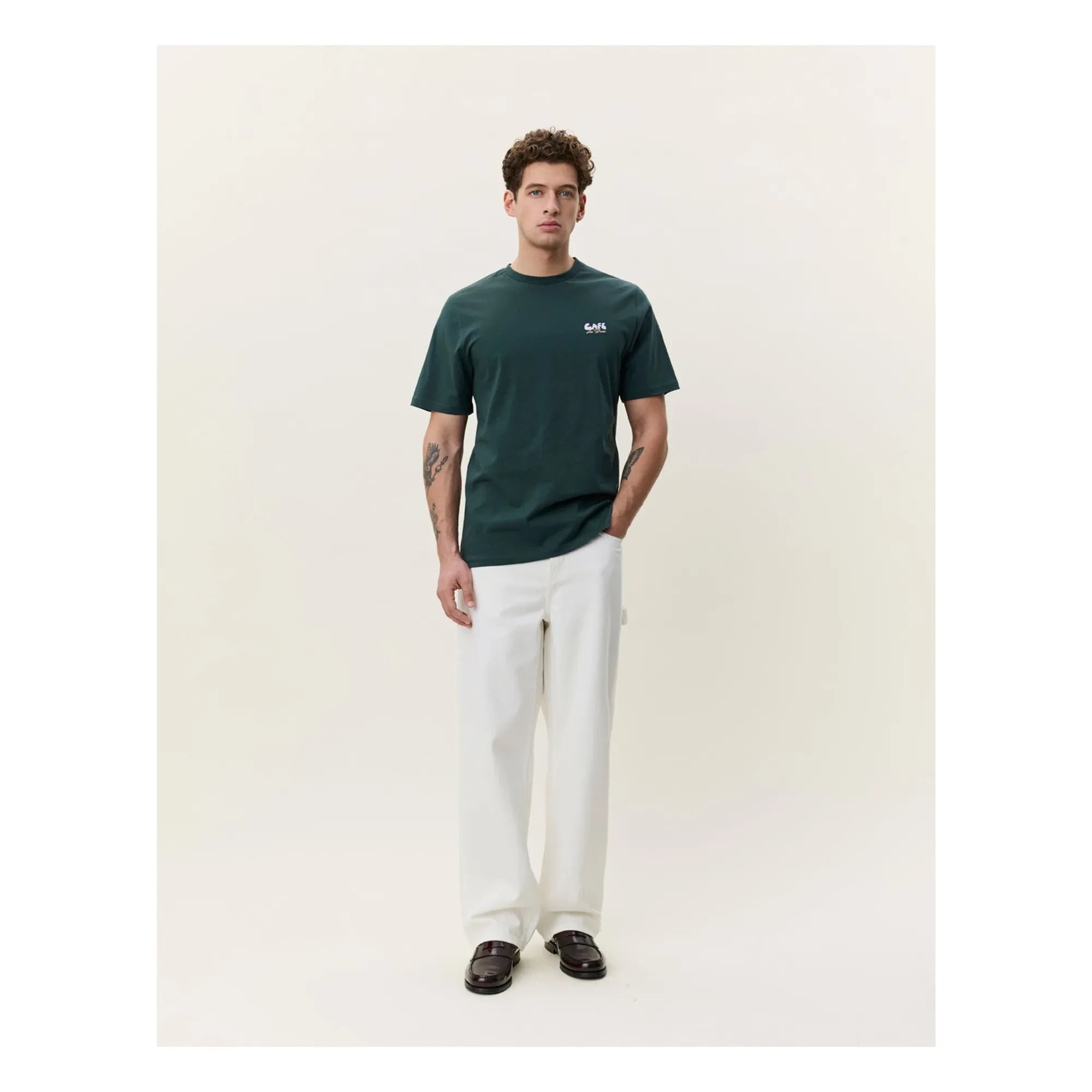 Les Deux - Café T-shirt | Dark green