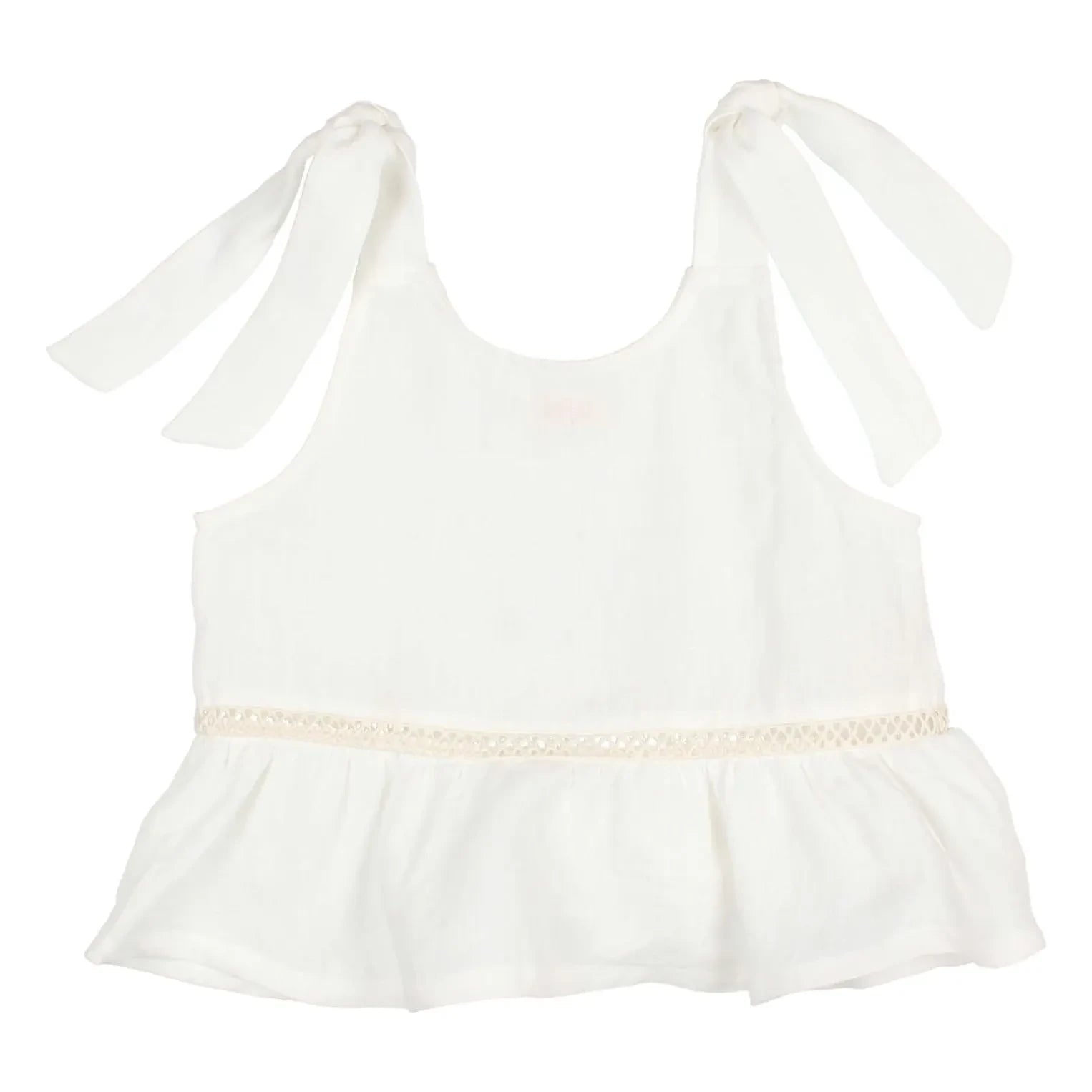 Búho - Linen Ruffled Top | Red