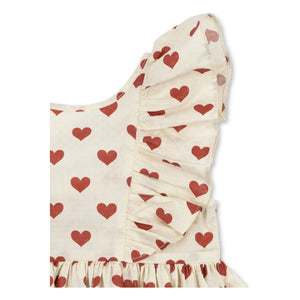 Konges Sløjd - Cianna Hearts Organic Cotton Dress | Ecru