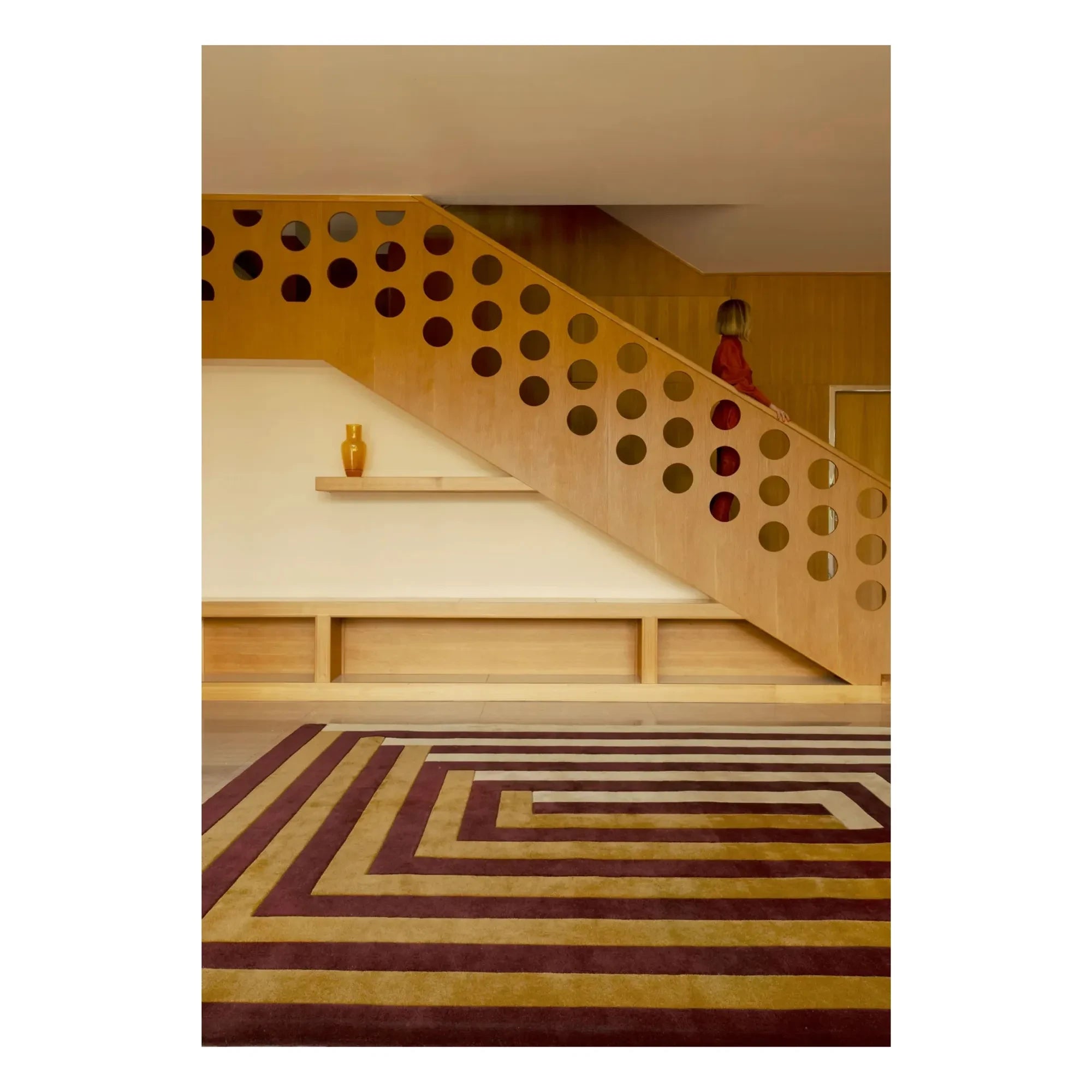 Layered - Wool Rug Labyrinth, Tekla Evelina Severin | Sand
