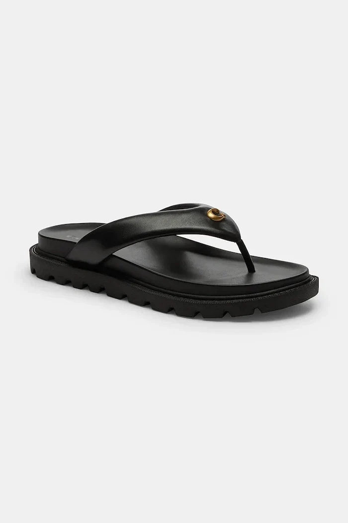 Coach Brynn Leather Thong Sandal Kadın Deri Parmak Arası Terlik