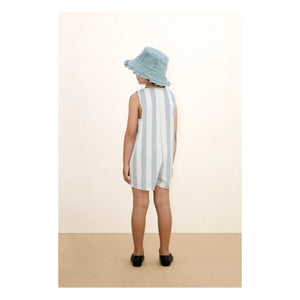 Tinycottons - Blue Thin Striped Twill Romper