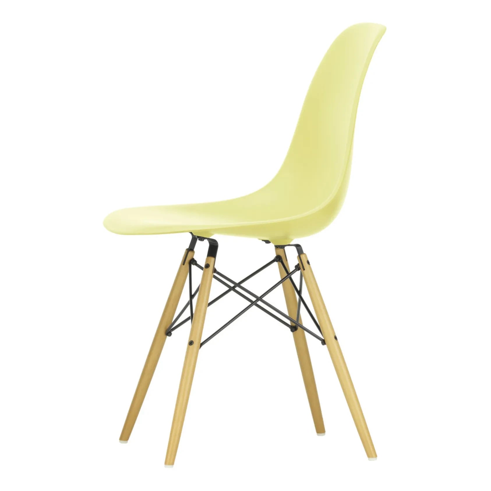 Vitra - DSW plastik sandalye - akçaağaç taban - Charles & Ray Eames | Limon sarısı
