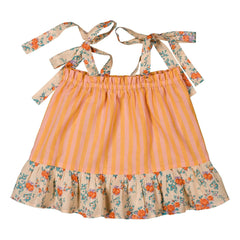 Louis Louise - Zoya Striped Floral Top | Orange