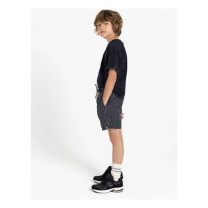 Finger in the Nose - Freeboy Striped Swim Shorts | Black
