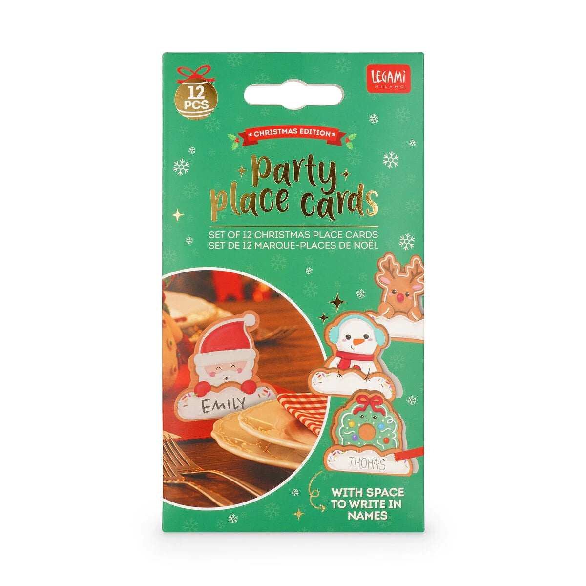 Legami - Set of 12 Christmas Place Cards