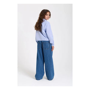 Smallable Kid - Clara Striped Short Shirt | Light Blue