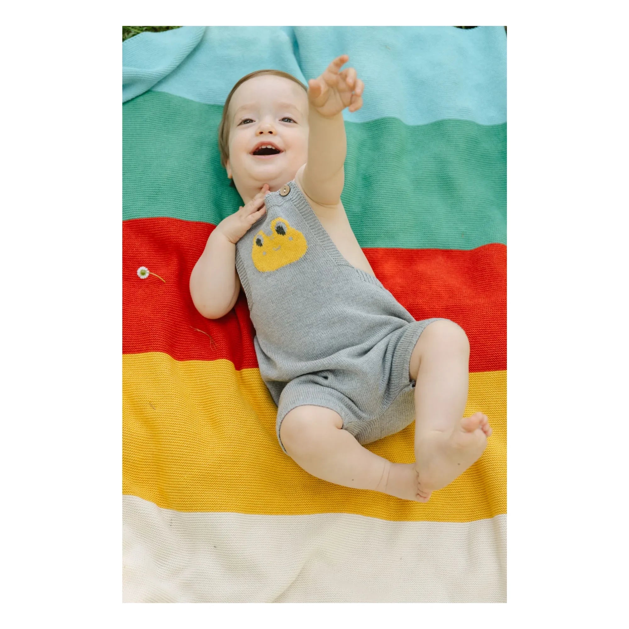Bayiri - Rainbow Organic Cotton Blanket | Turquoise