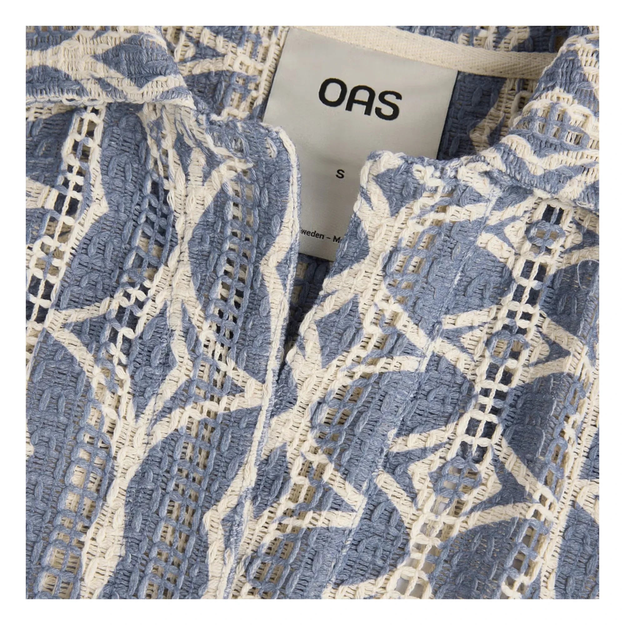 OAS - Arko Nuri Crochet Polo Neck Dress | Blue