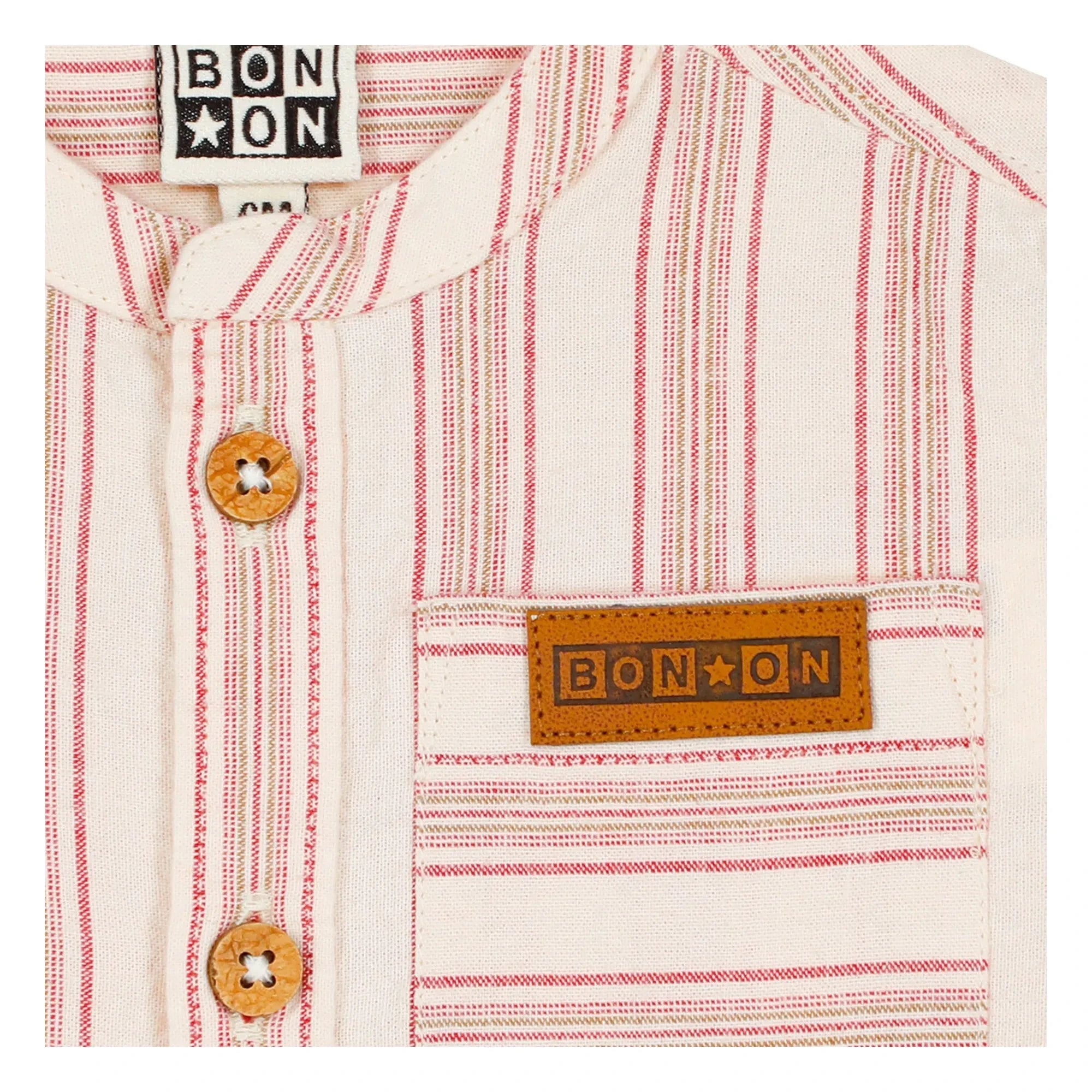 Bonton - Never Striped Baby Shirt | Cream
