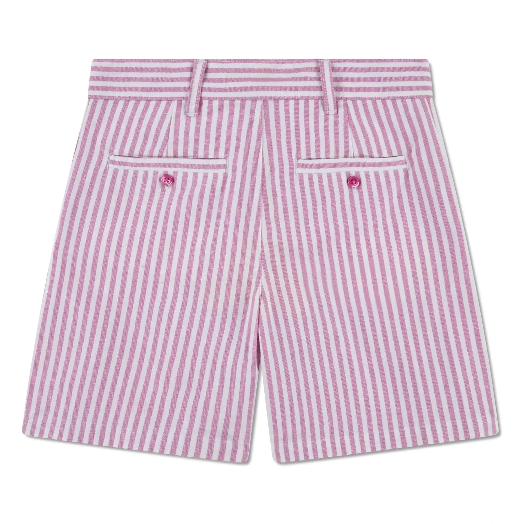 Lacoste - Striped Organic Cotton Pinch Shorts | Pink