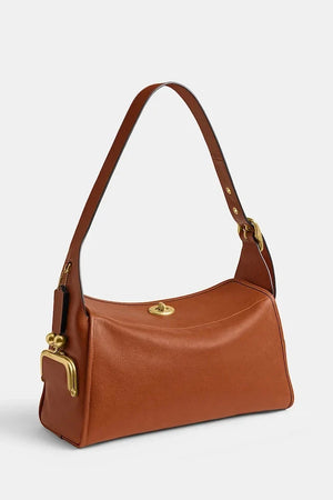 Coach kadın deri hobo çanta Turnlock Haversack Bag