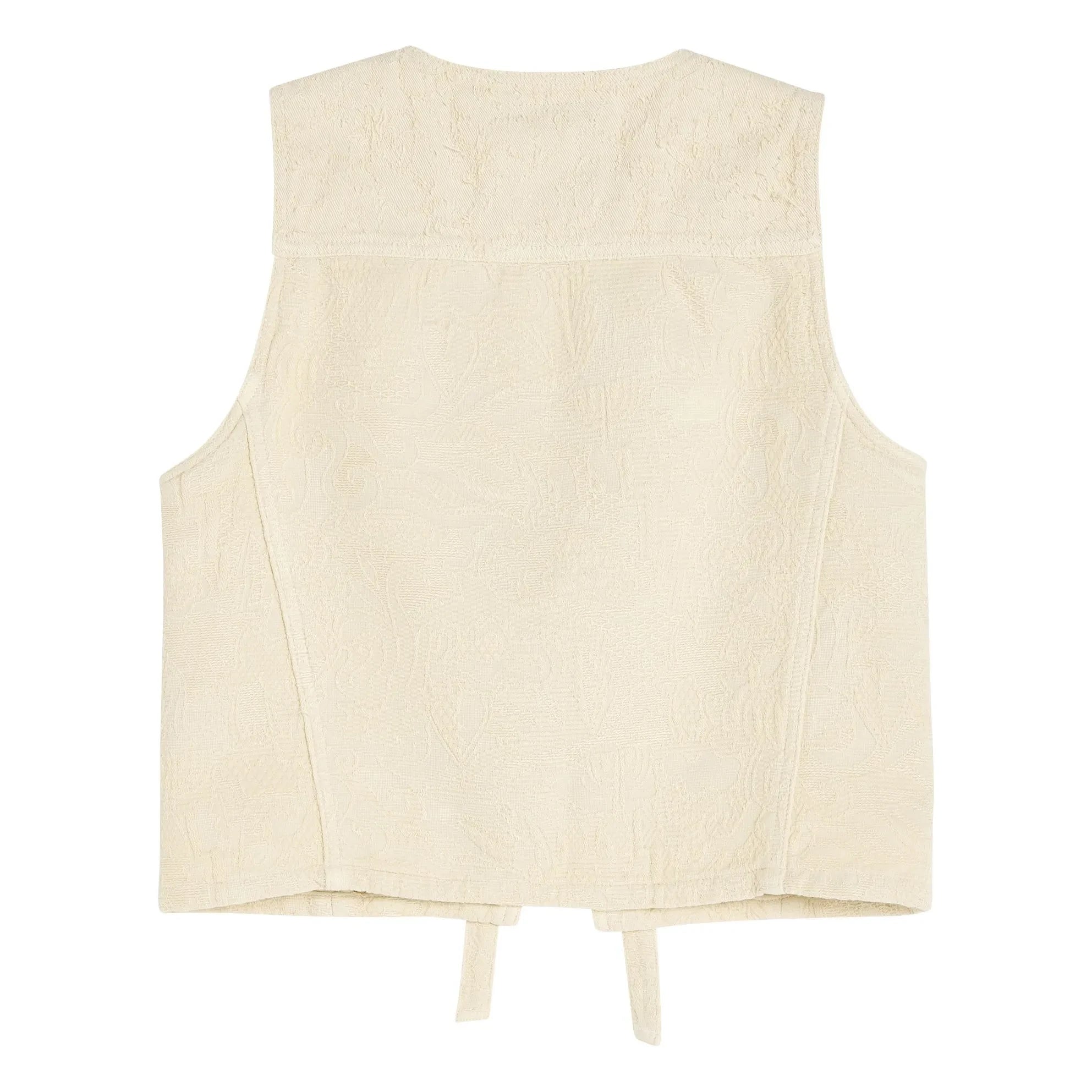OAS - Lia Embroidered Sleeveless Vest | Ecru