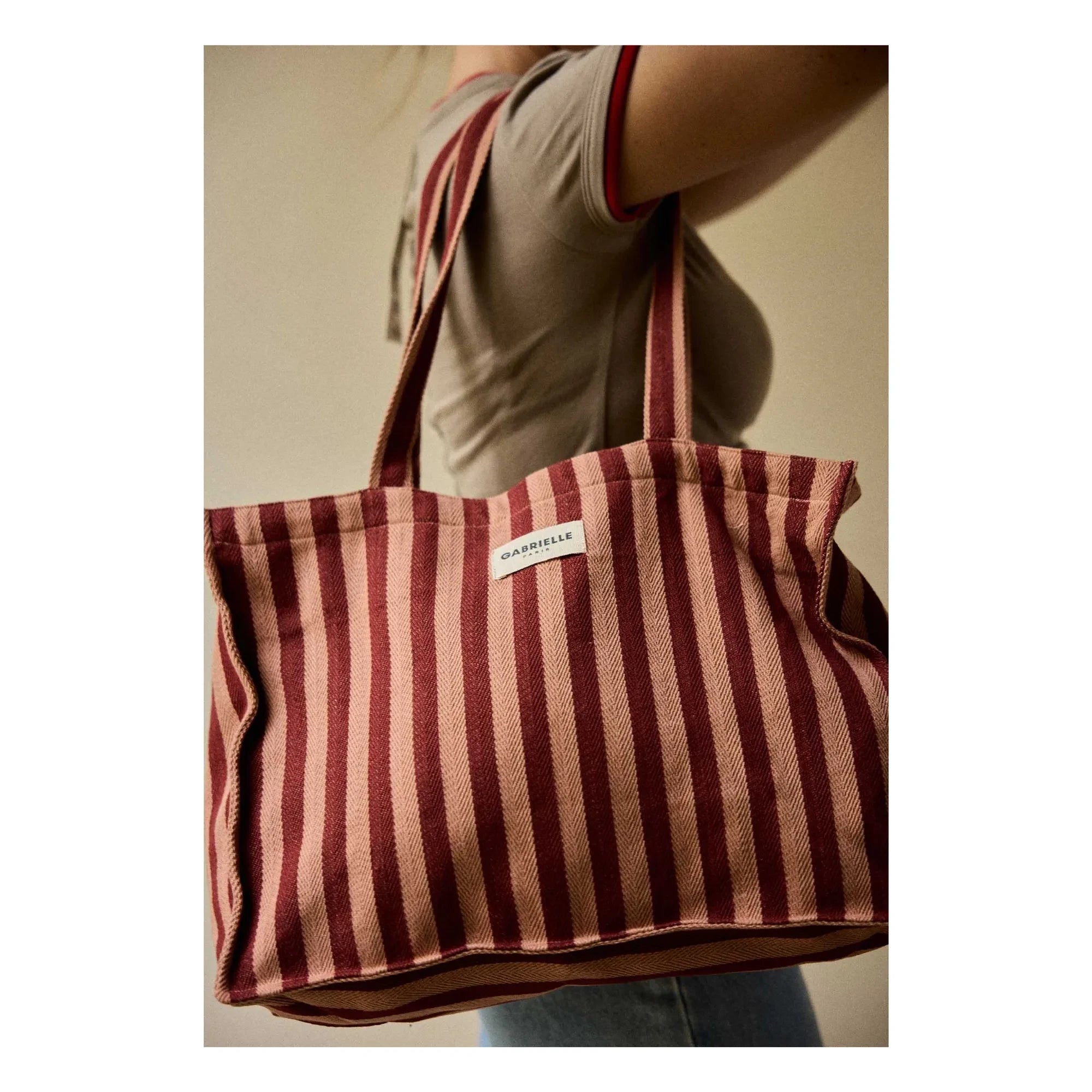 Gabrielle Paris - Garance Striped Weekend Bag | Red
