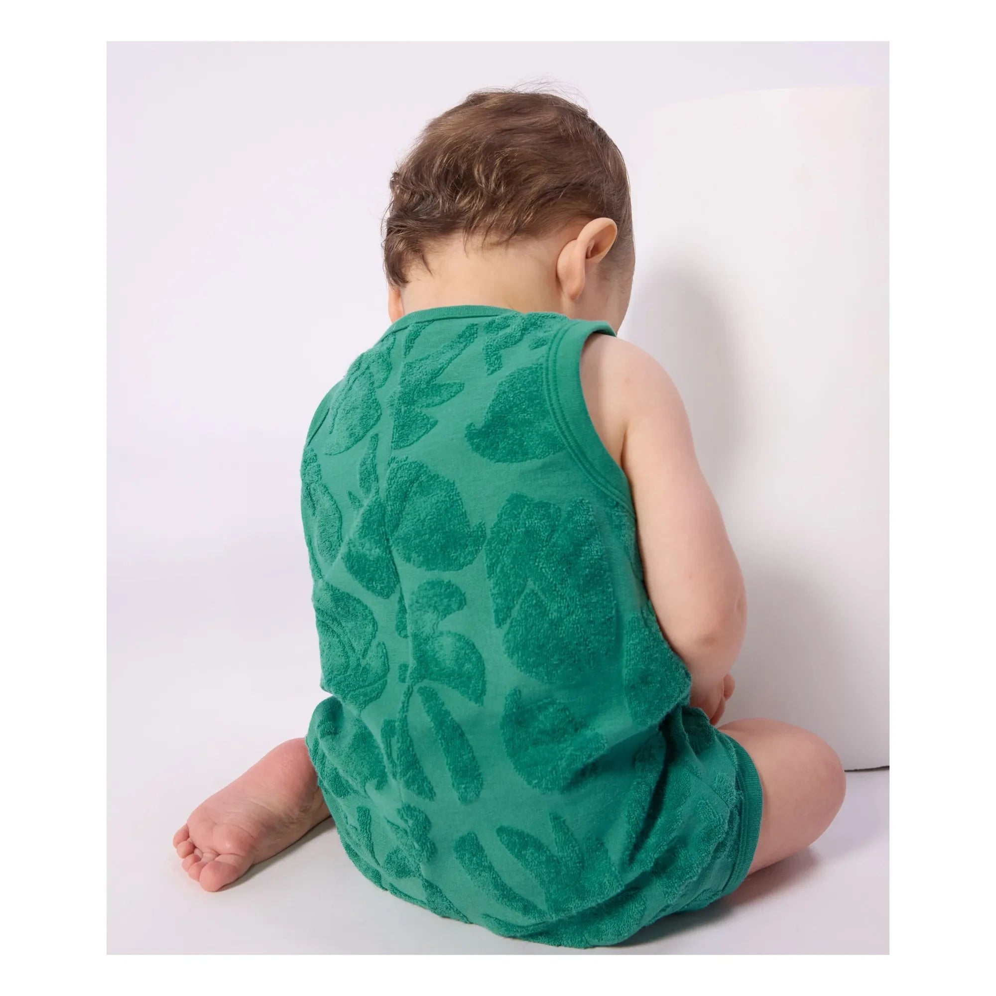 Petit Bateau - Organic Cotton Palm Towel Jumpsuit | Green