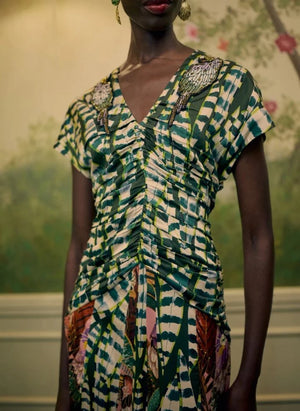 Farm Rio - Birds and Leaves Dress | Green