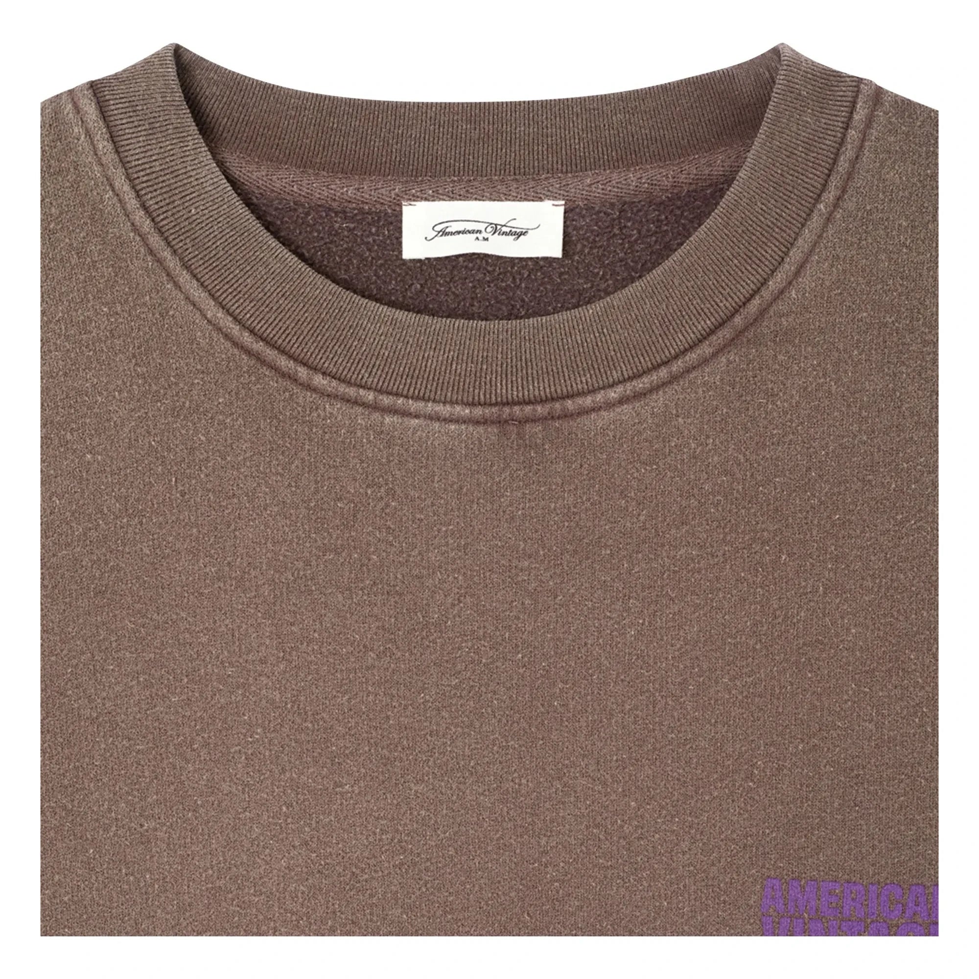 American Vintage - Plizzy Cotton Sweatshirt | Brown