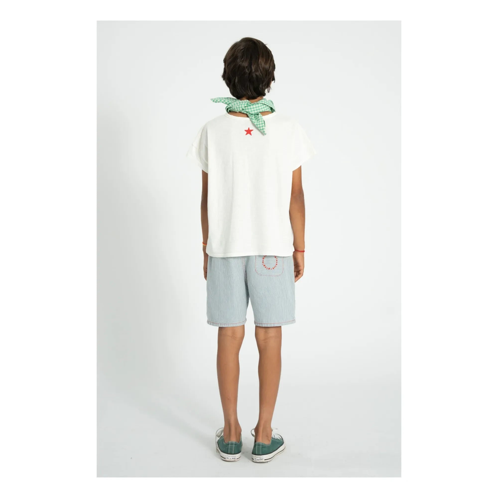 Piupiuchick - Striped Denim Shorts | Blue