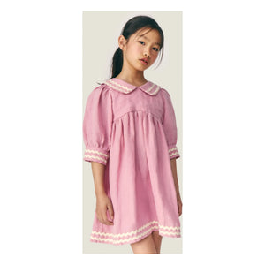 Mipounet - Isaline Linen Collar Dress | Pale Pink