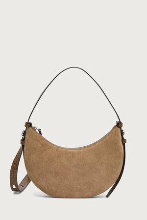 Tory Burch Romy Half Moon süet kadın crossbody çanta