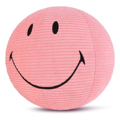 Bon Ton Toys - SMILEY - Velvet-like Fuzzy Fabric Smiley Plush | Dust Pink