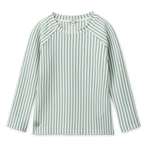 Liewood - Noah Striped Seersucker UV Protection T-Shirt Recycled Fibers | Green