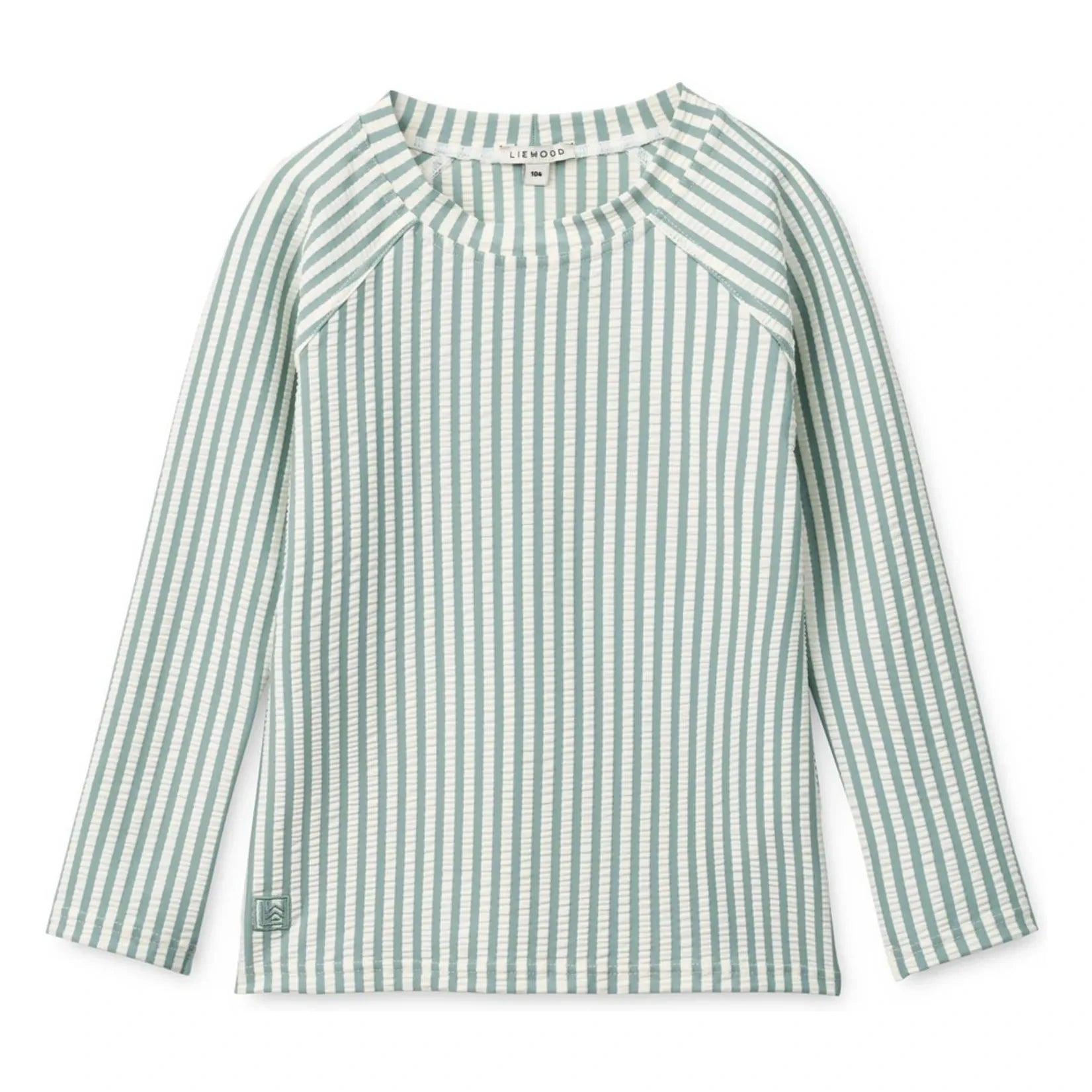 Liewood - Noah Striped Seersucker UV Protection T-Shirt Recycled Fibers | Green