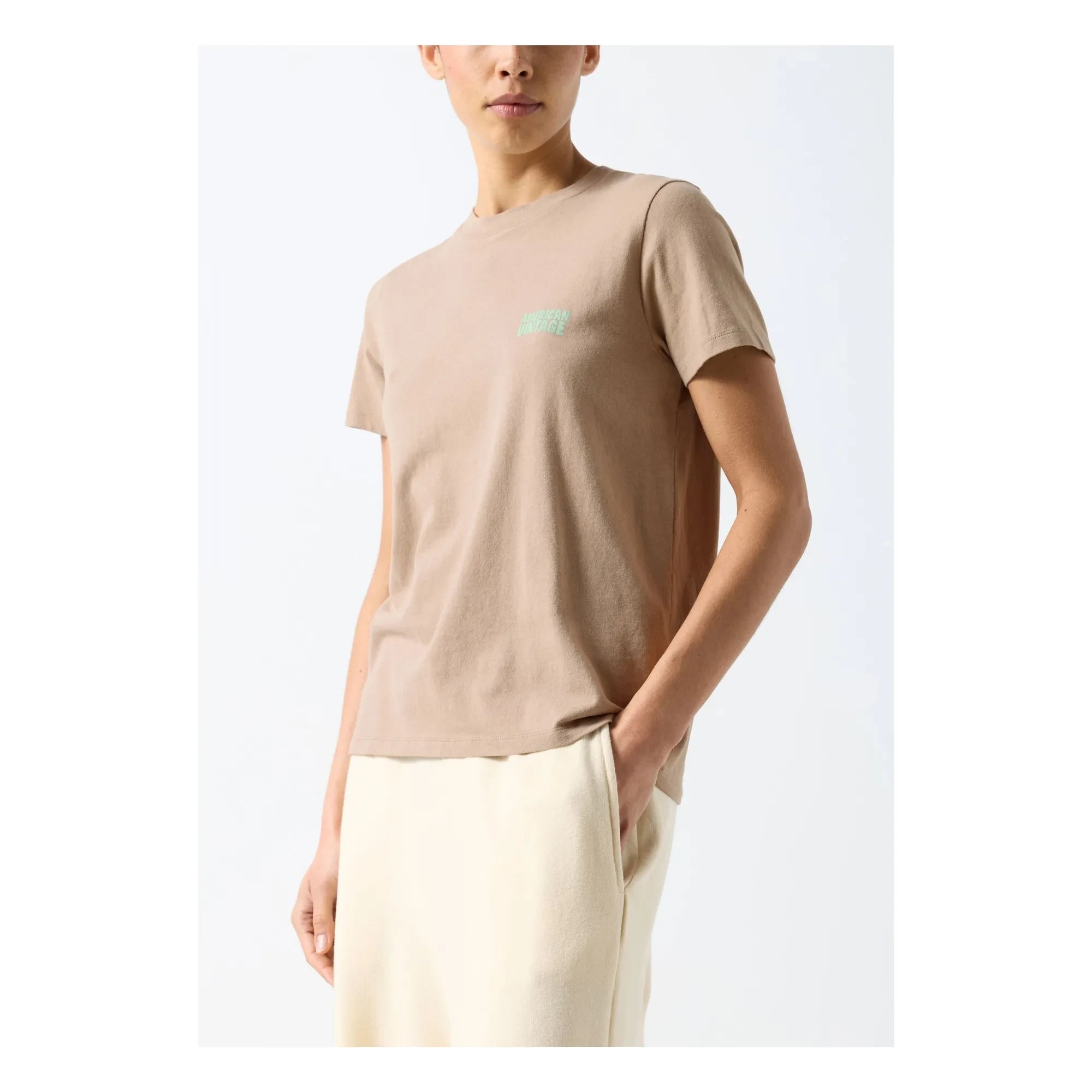 American Vintage - Ykobow Cotton T-Shirt | Beige