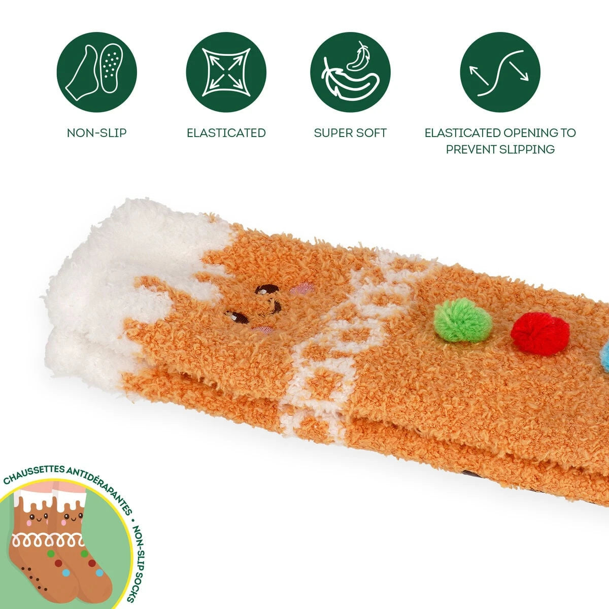 Legami - Gingerbread Non-Slip Kids Socks - A Perfect Match!