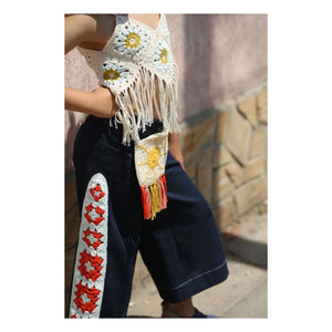 Kalinka - Atacama Crochet Fringed Top | Ecru