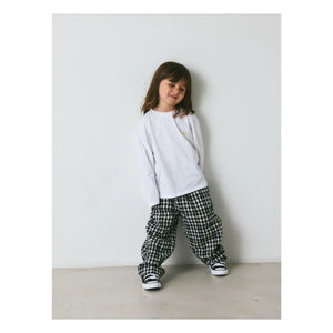 brunobruno nation - Dora Organic Cotton Checkered Pants | Black