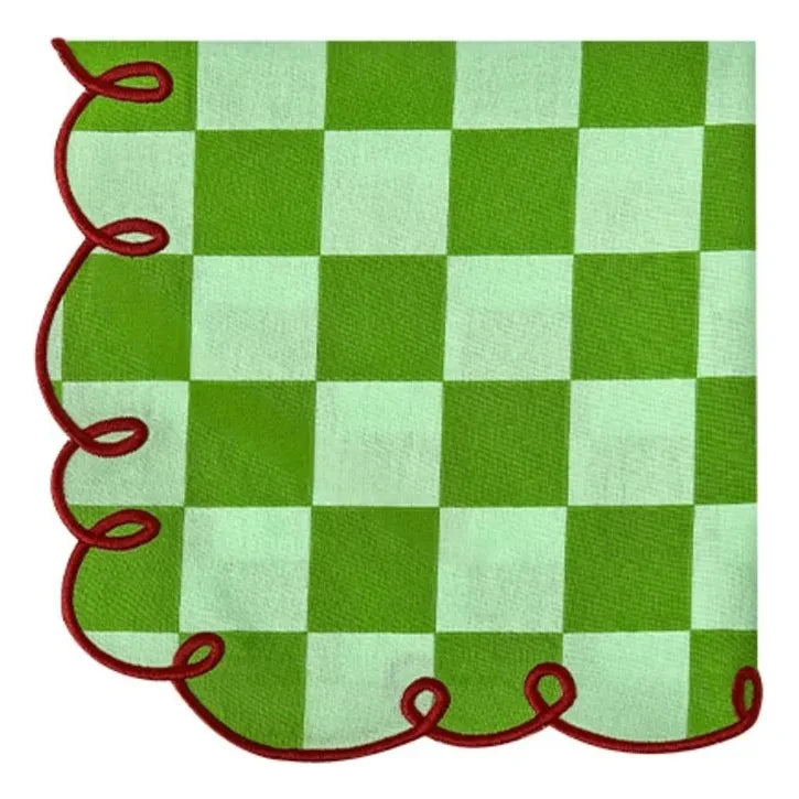 Bitossi - Dama Verde kareli peçeteler - 2'li Set | Yeşil
