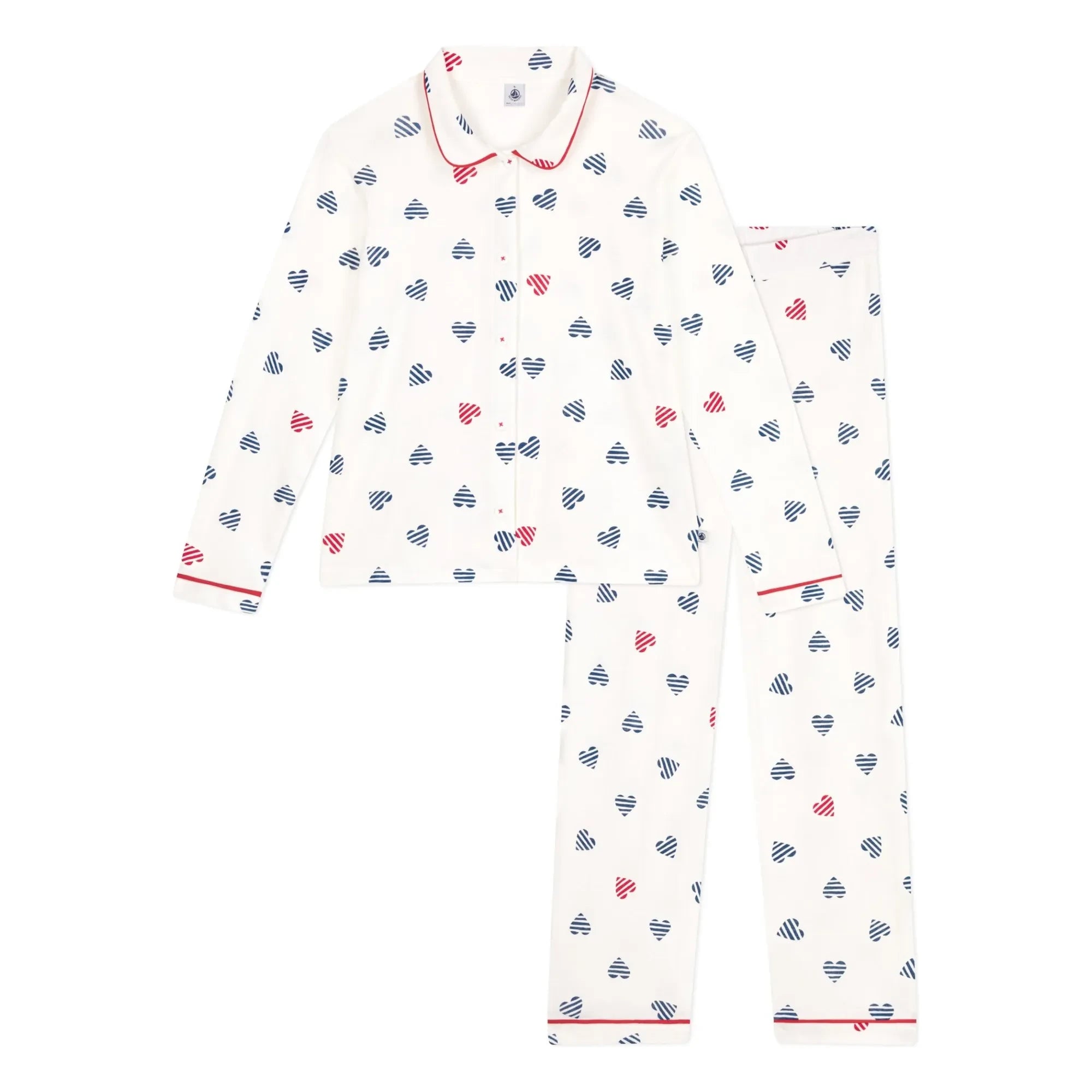 Petit Bateau - Brittany Organic Cotton Pajama Set | White