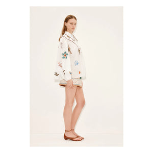 Alémais - Mina Embroidered Blouse | White