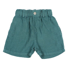 Búho - Linen Bermuda Shorts | Peacock Blue