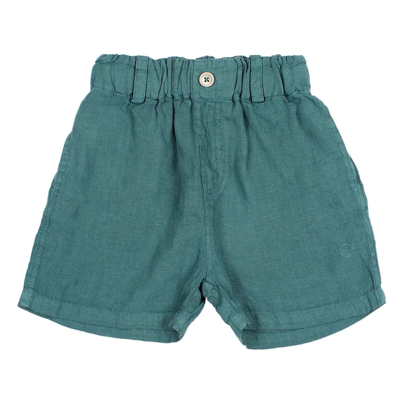 Búho - Linen Bermuda Shorts | Peacock Blue
