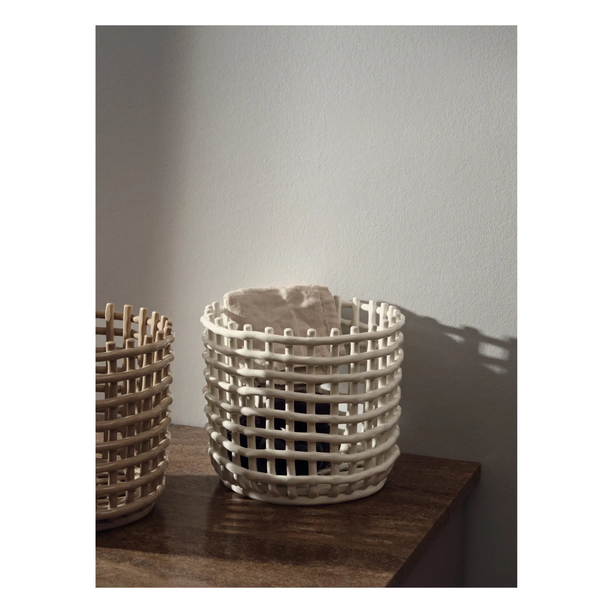 Ferm Living - Ceramic Basket | White