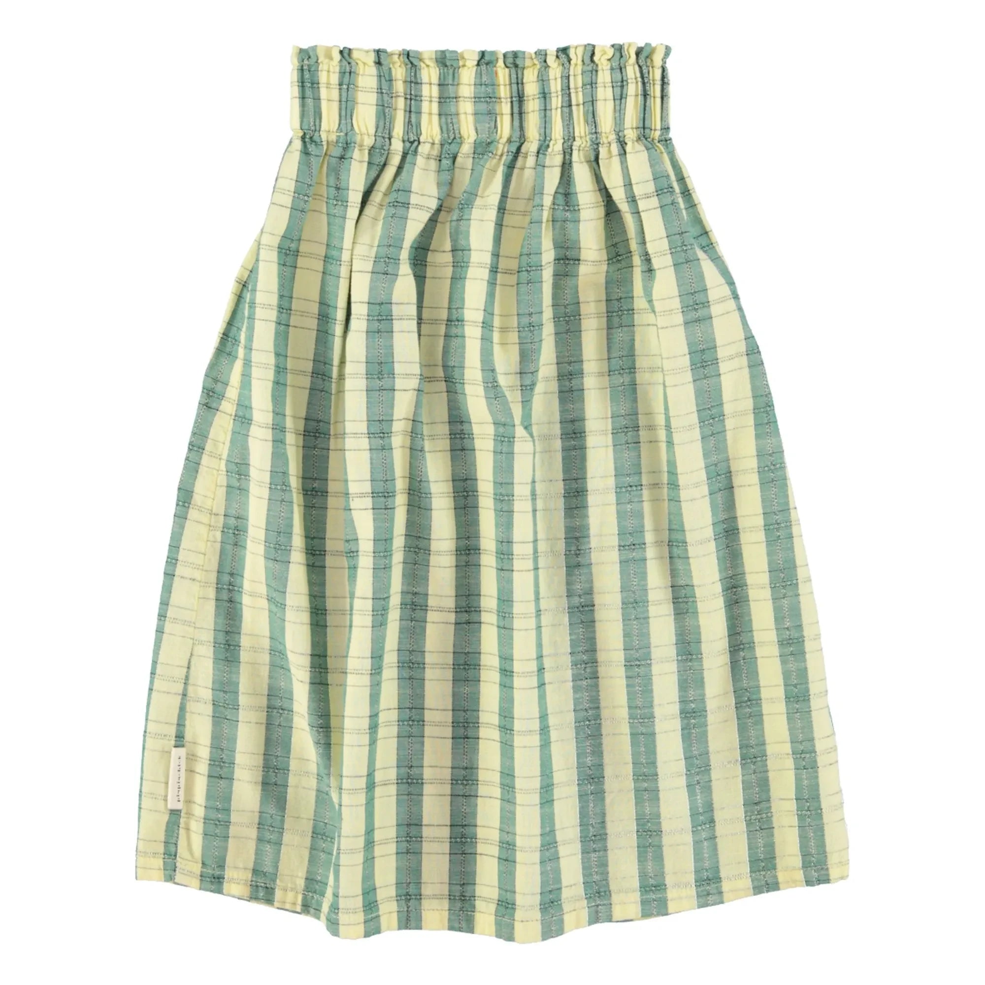 Piupiuchick - Organic cotton plaid long skirt | Yellow