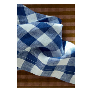 Gabrielle Paris - Vichy Washed Linen Napkin | Blue