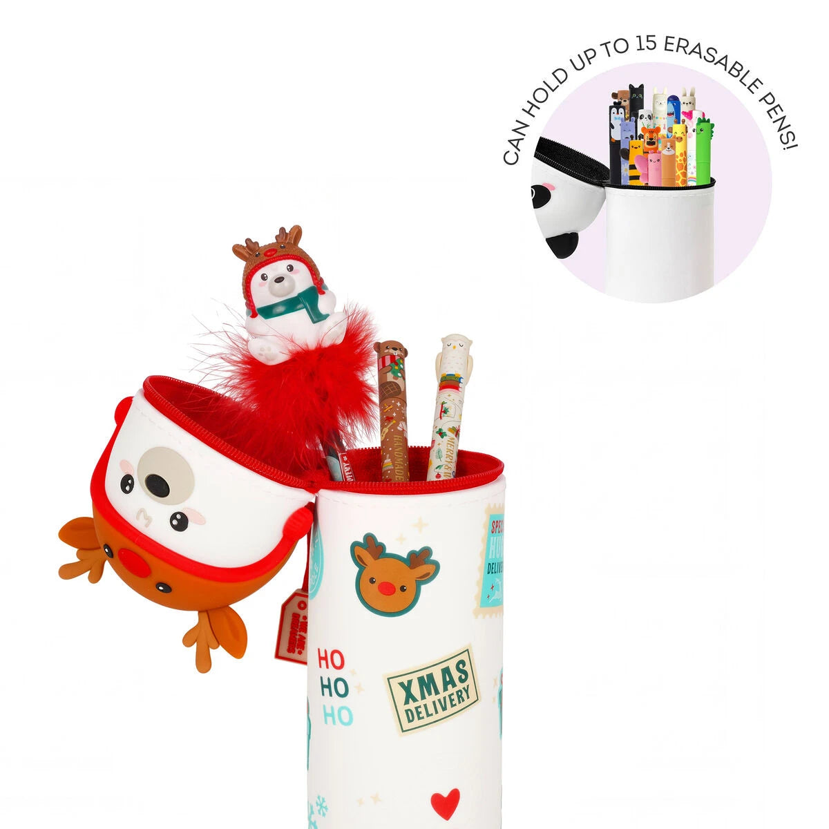 Legami - 2-in-1 Silicone Christmas Pencil Case Polar Bear - Kawaii