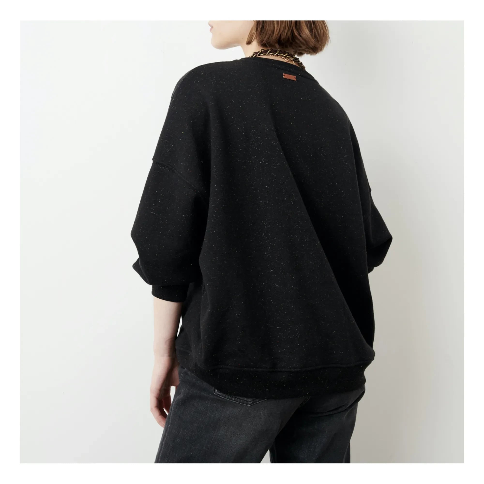 Sessùn - Chebbi Dotted Cotton Sweatshirt | Black