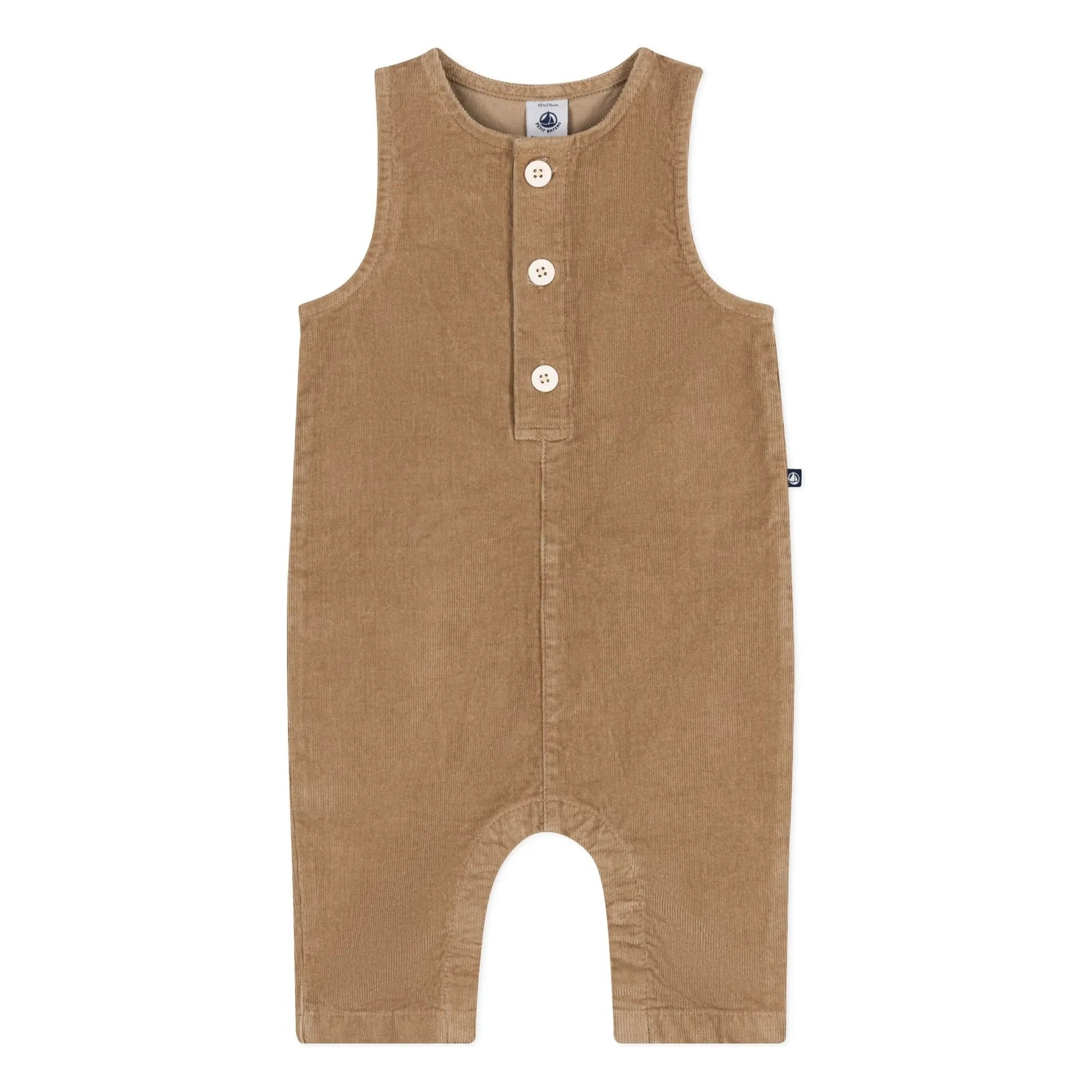 Petit Bateau - Ribbed Overalls | Beige