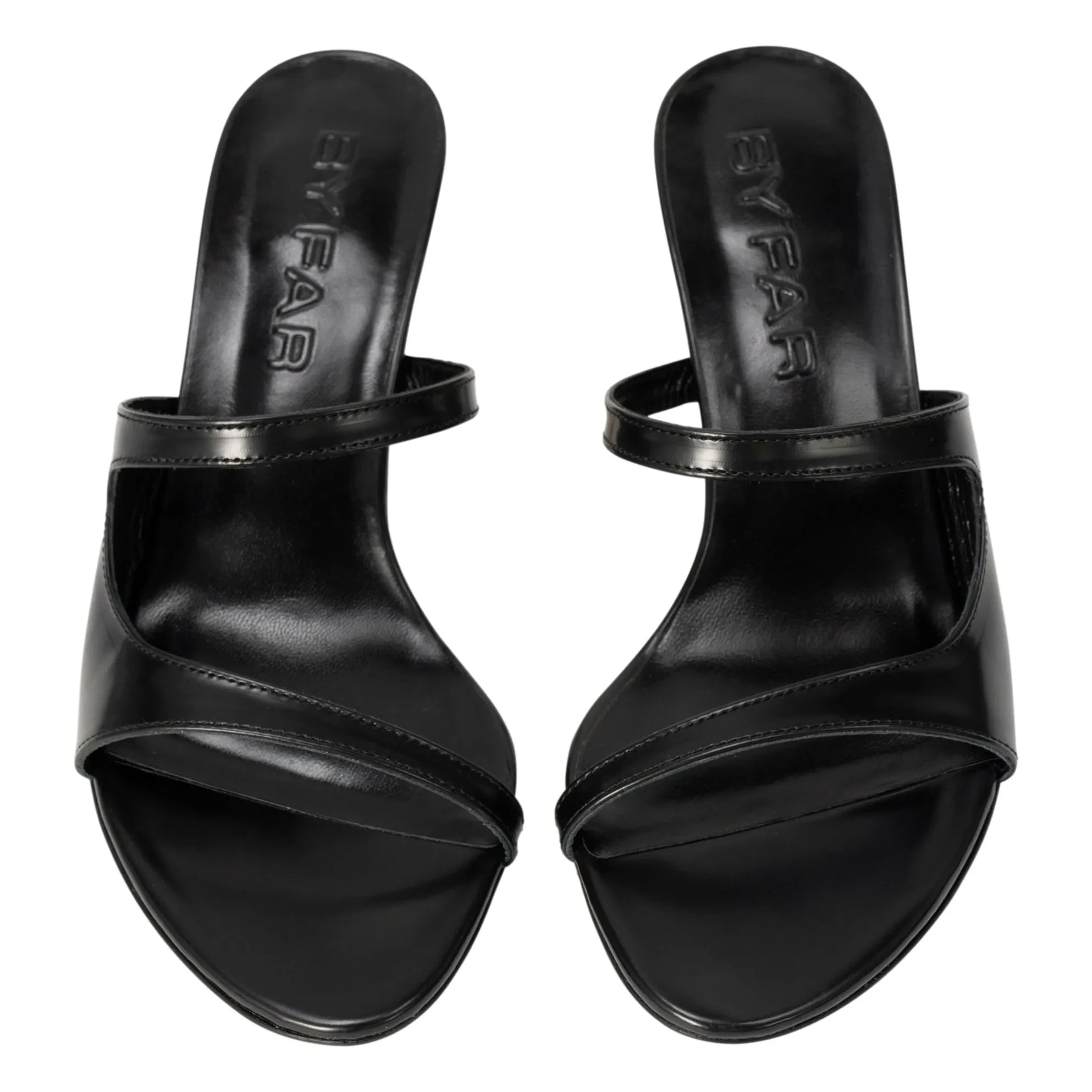 BY FAR - Serena High Heels Semi-Varnished Leather | Black