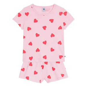 Petit Bateau - Heart Patterned Pajama Shorts | Pink