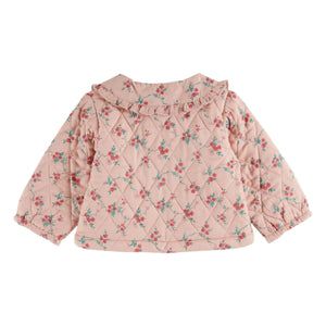 Emile et Ida - Floral Pattern Quilted Jacket | Pink
