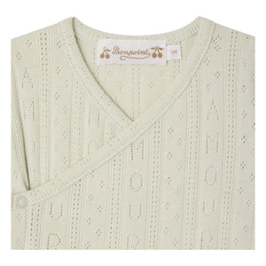Bonpoint - Pointelle Landon Organic Cotton Romper | Celadon