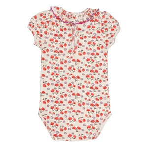 Hello Simone - Perrine Floral Organic Cotton Bodysuit | White